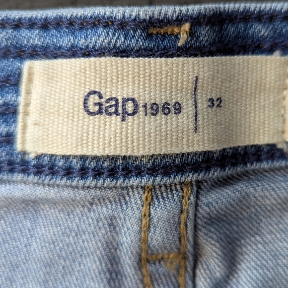 GAP 1969 High Rise Wide Leg Trouser Crop Jeans Size 32 Medium Indigo - Picture 6 of 9
